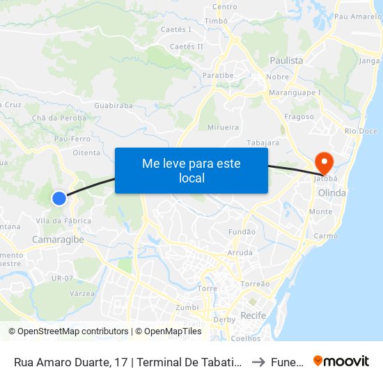 Rua Amaro Duarte, 17 | Terminal De Tabatinga to Funeso map