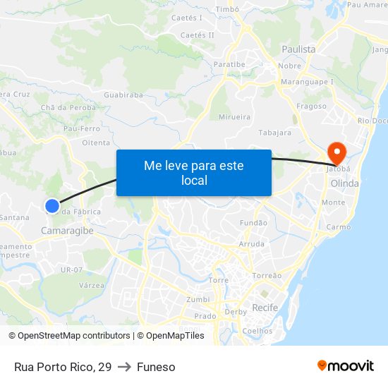 Rua Porto Rico, 29 to Funeso map