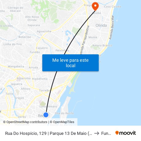Rua Do Hospício, 129 | Parque 13 De Maio (Parada 1) to Funeso map