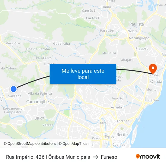 Rua Império, 426 | Ônibus Municipais to Funeso map