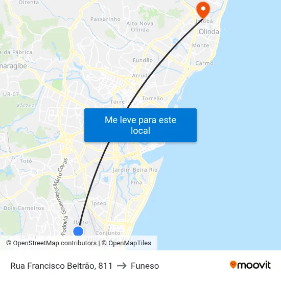 Rua Francisco Beltrão, 811 to Funeso map