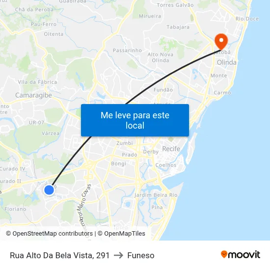 Rua Alto Da Bela Vista, 291 to Funeso map