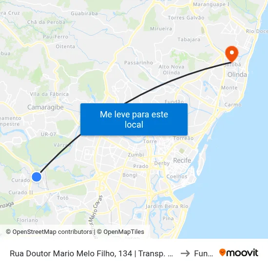 Rua Doutor Mario Melo Filho, 134 | Transp. Complementar to Funeso map