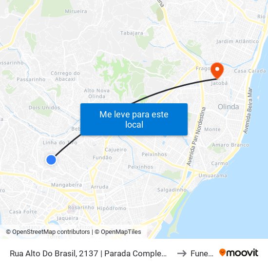 Rua Alto Do Brasil, 2137 | Parada Complementar to Funeso map