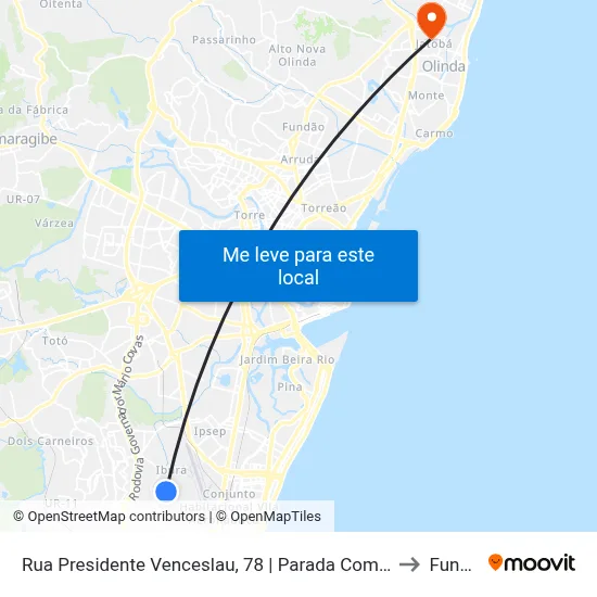Rua Presidente Venceslau, 78 | Parada Complementar to Funeso map