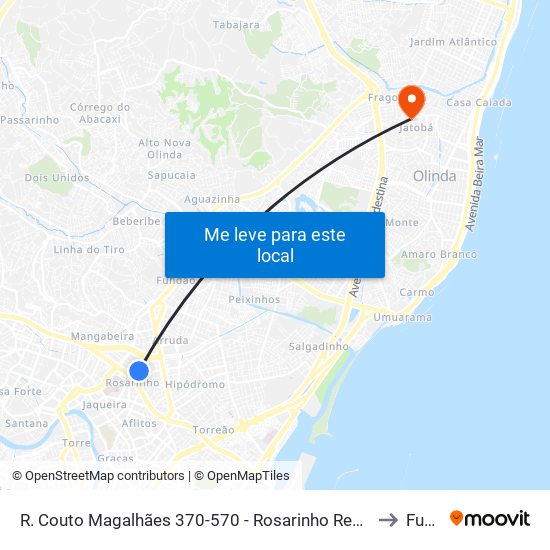 R. Couto Magalhães 370-570 - Rosarinho Recife - Pe 52041-330 Brasil to Funeso map