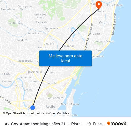 Av. Gov. Agamenon Magalhães 211 - Pista Local to Funeso map