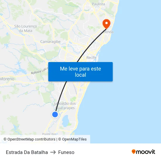 Estrada Da Batalha to Funeso map
