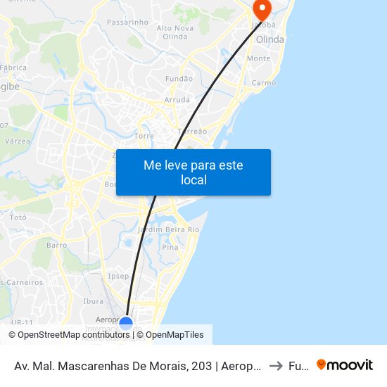Av. Mal. Mascarenhas De Morais, 203 | Aeroporto Internacional Dos Guararapes to Funeso map