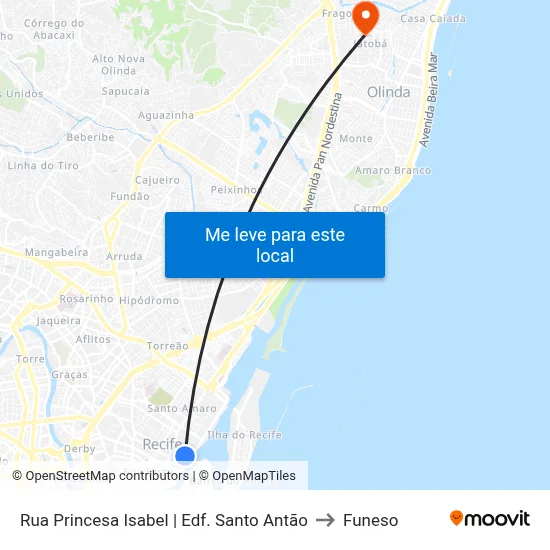 Rua Princesa Isabel | Edf. Santo Antão to Funeso map