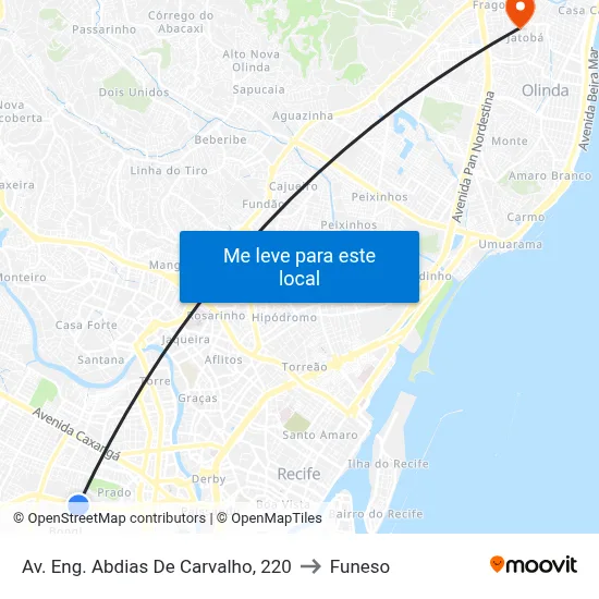 Av. Eng. Abdias De Carvalho, 220 to Funeso map