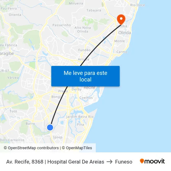 Av. Recife, 8368 | Hospital Geral De Areias to Funeso map