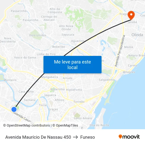 Avenida Maurício De Nassau 450 to Funeso map