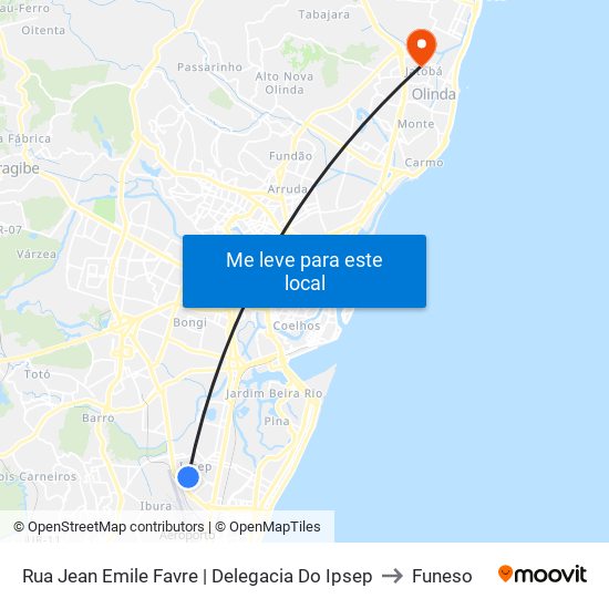Rua Jean Emile Favre | Delegacia Do Ipsep to Funeso map