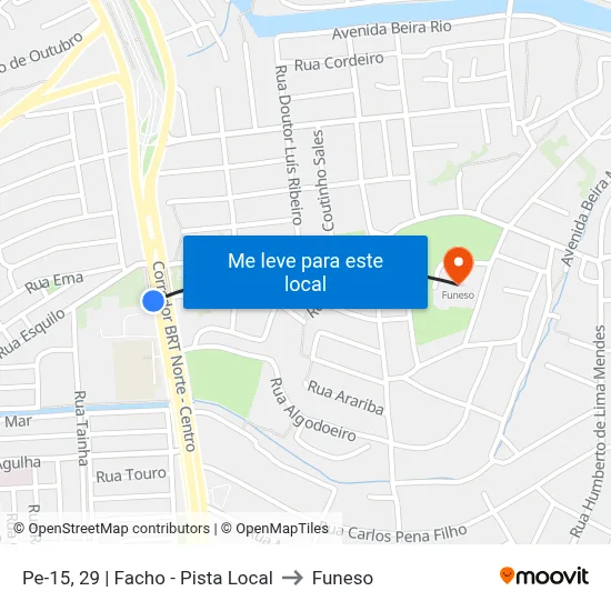 Pe-15, 29 | Facho - Pista Local to Funeso map