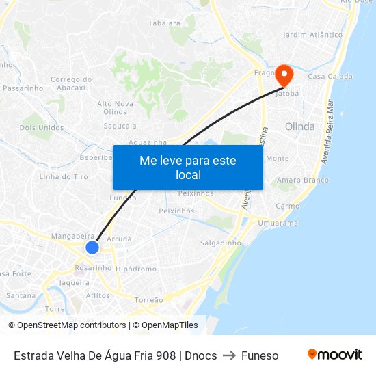 Estrada Velha De Água Fria 908 | Dnocs to Funeso map