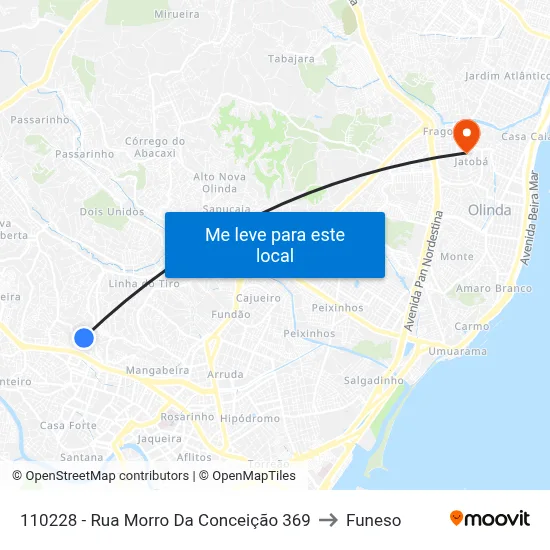110228 - Rua Morro Da Conceição 369 to Funeso map