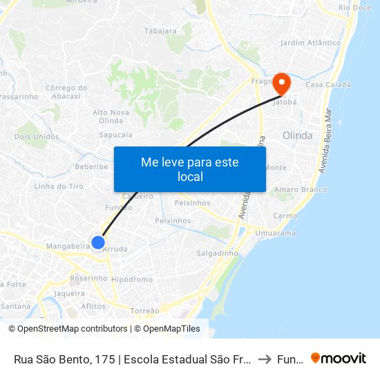 Rua São Bento, 175 | Escola Estadual São Francisco De Assis to Funeso map