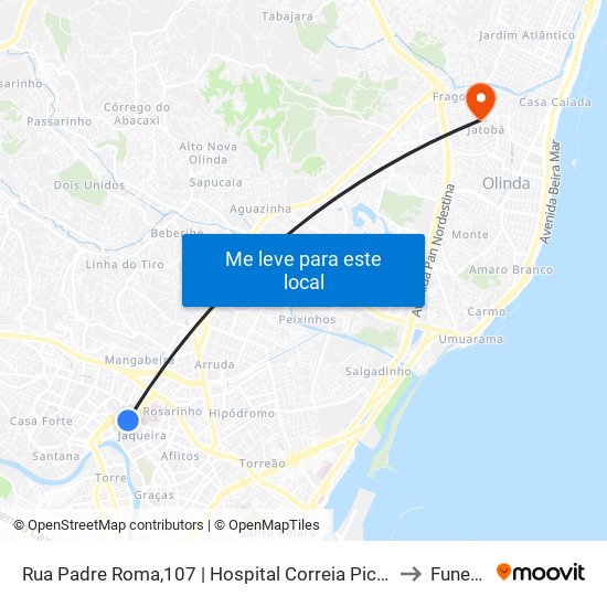 Rua Padre Roma,107 | Hospital Correia Picanço to Funeso map