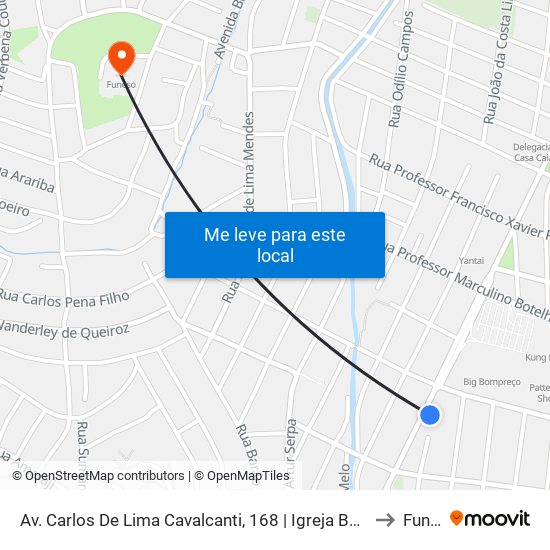 Av. Carlos De Lima Cavalcanti, 168 | Igreja Batista Em Bairro Novo to Funeso map