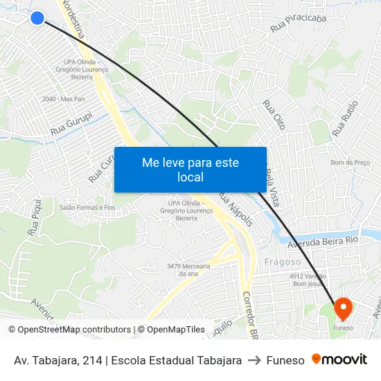 Av. Tabajara, 214 | Escola Estadual Tabajara to Funeso map