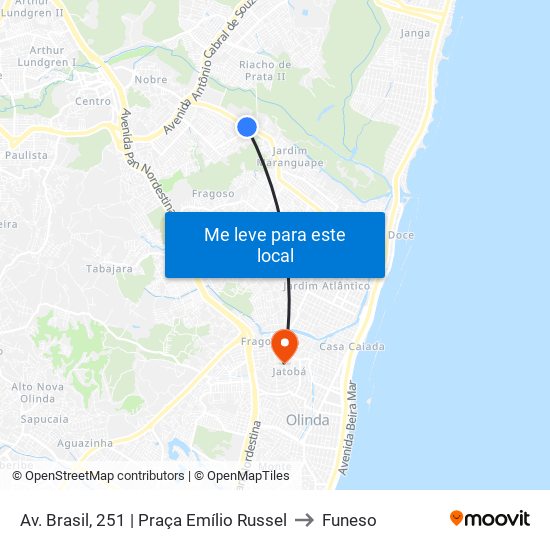 Av. Brasil, 251 | Praça  Emílio Russel to Funeso map