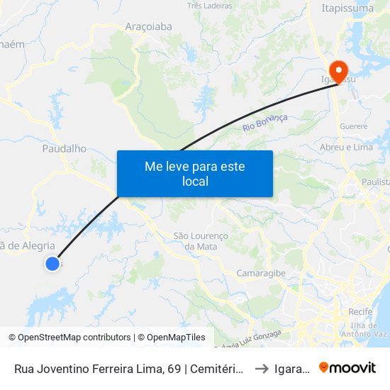 Rua Joventino Ferreira Lima, 69 | Cemitério De Lages to Igarassu map