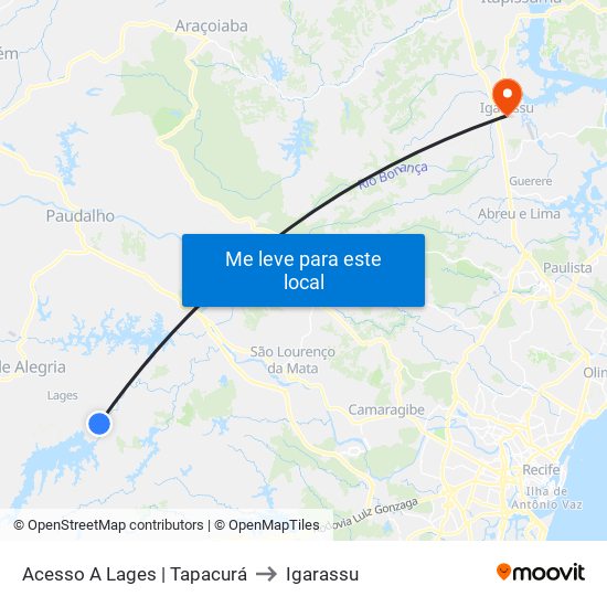 Acesso A Lages | Tapacurá to Igarassu map