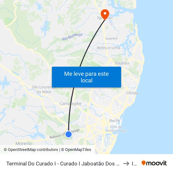 Terminal Do Curado I - Curado I Jaboatão Dos Guararapes - Pe 54230-102 Brasil - Curado I Jaboatão Dos Guararapes - Pe 54230-102 Brasil to Igarassu map