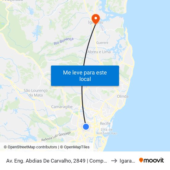Av. Eng. Abdias De Carvalho, 2849 | Compaz Cordeiro to Igarassu map