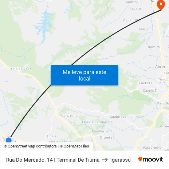 Rua Do Mercado, 14 | Terminal De Tiúma to Igarassu map