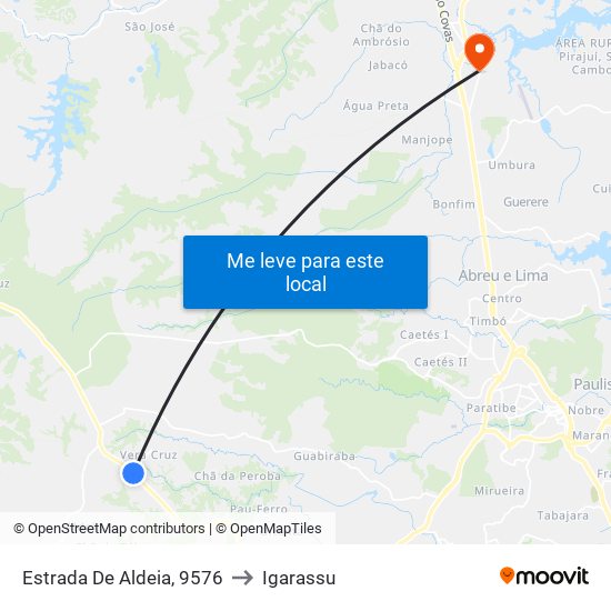 Estrada De Aldeia, 9576 to Igarassu map