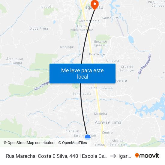 Rua Marechal Costa E Silva, 440 | Escola Estadual Costa E Silva to Igarassu map