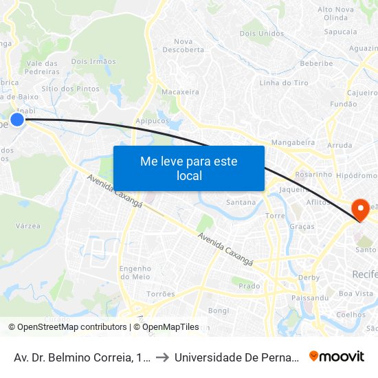 Av. Dr. Belmino Correia, 110 | Parque Camaragibe / Assaí to Universidade De Pernambuco - Campus Santo Amaro map