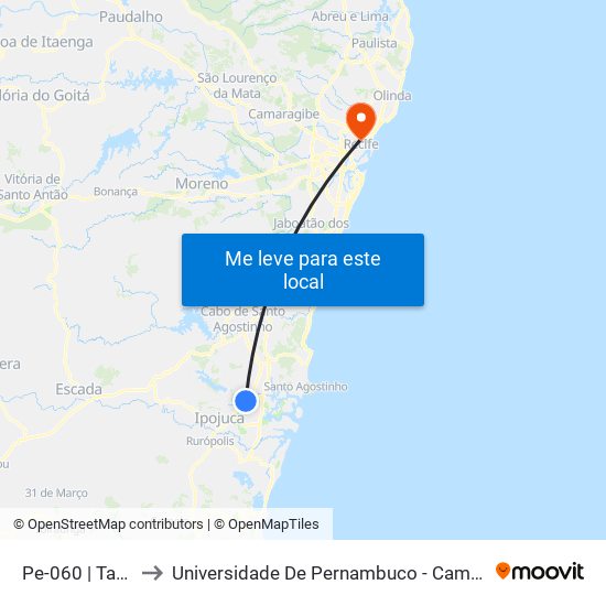 Pe-060 | Tabatinga to Universidade De Pernambuco - Campus Santo Amaro map