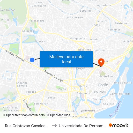 Rua Cristovao Cavalcanti, 181 | Praça Cordislândia to Universidade De Pernambuco - Campus Santo Amaro map
