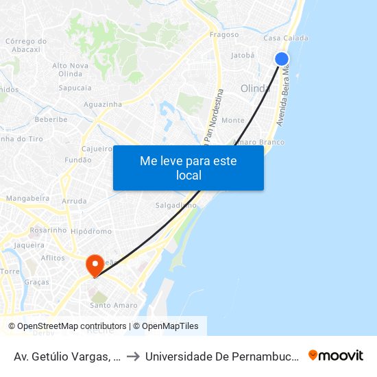 Av. Getúlio Vargas, 591 | Banco Bmg to Universidade De Pernambuco - Campus Santo Amaro map