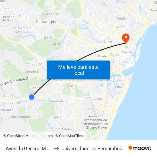 Avenida General Manoel Rabelo 1648 to Universidade De Pernambuco - Campus Santo Amaro map