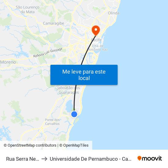 Rua Serra Negra 406 to Universidade De Pernambuco - Campus Santo Amaro map