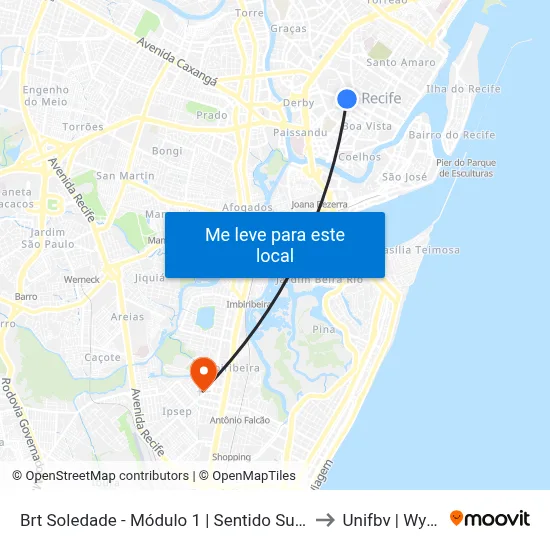Brt Soledade - Módulo 1 | Sentido Subúrbio to Unifbv | Wyden map