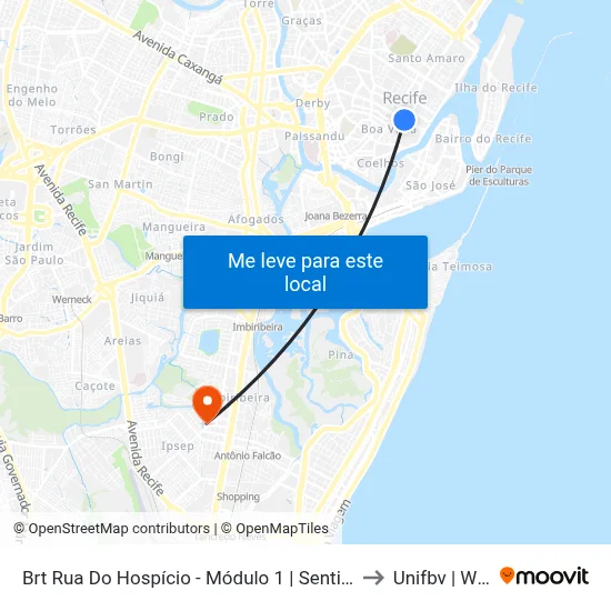 Brt Rua Do Hospício - Módulo 1 | Sentido Subúrbio to Unifbv | Wyden map