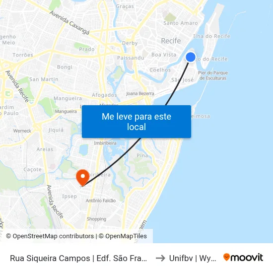 Rua Siqueira Campos | Edf. São Francisco to Unifbv | Wyden map
