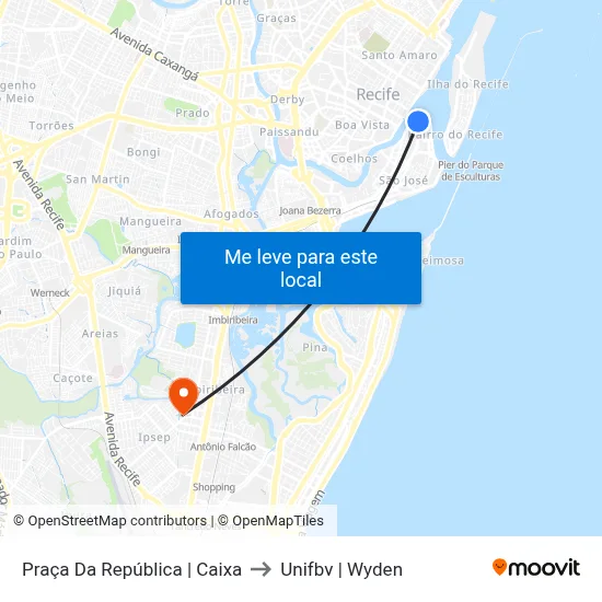 Praça Da República | Caixa to Unifbv | Wyden map