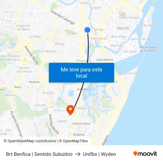 Brt Benfica | Sentido Subúrbio to Unifbv | Wyden map