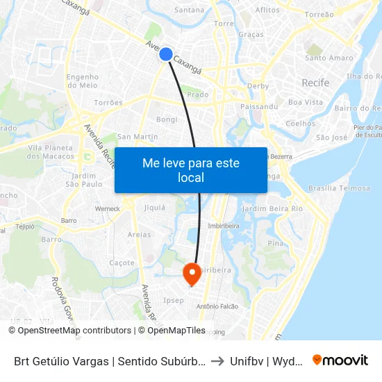Brt Getúlio Vargas | Sentido Subúrbio to Unifbv | Wyden map