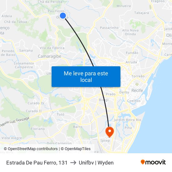 Estrada De Pau Ferro, 131 to Unifbv | Wyden map