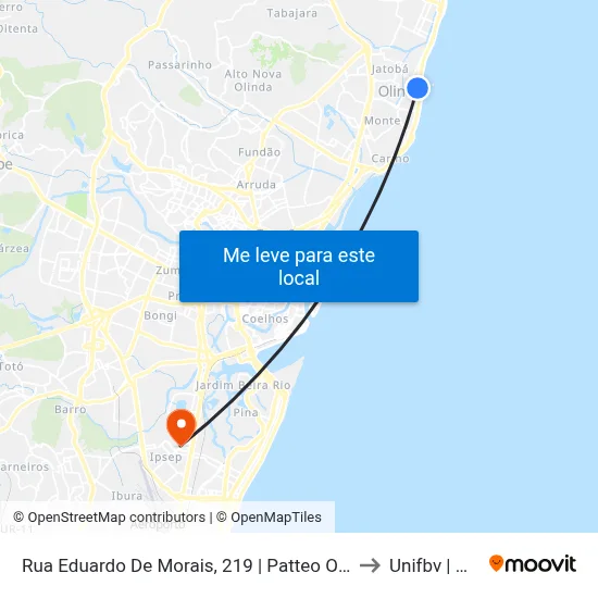 Rua Eduardo De Morais, 219 | Patteo Olinda Shopping to Unifbv | Wyden map