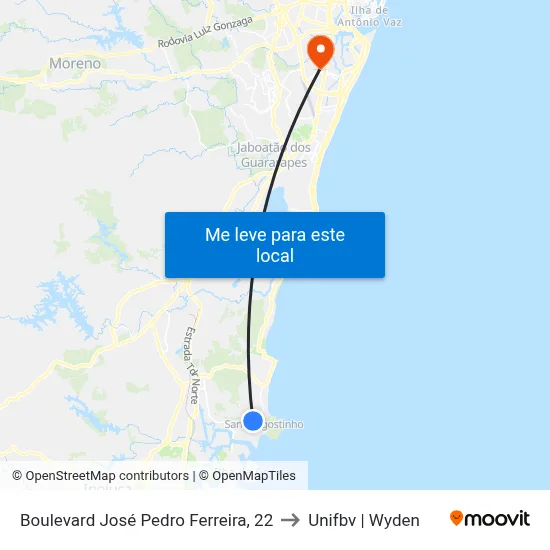 Boulevard José Pedro Ferreira, 22 to Unifbv | Wyden map