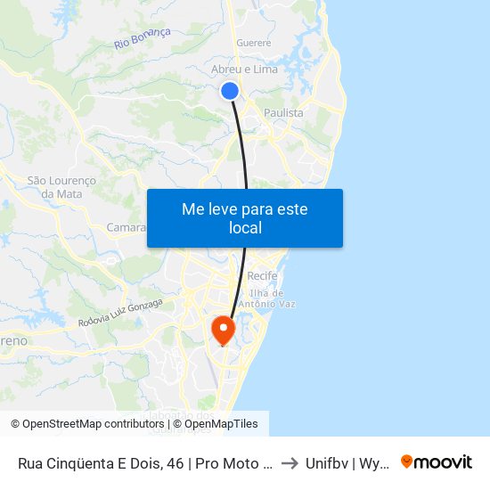 Rua Cinqüenta E Dois, 46 | Pro Moto Peças to Unifbv | Wyden map