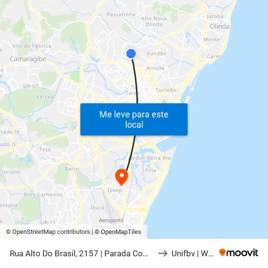 Rua Alto Do Brasil, 2157 | Parada Complementar to Unifbv | Wyden map
